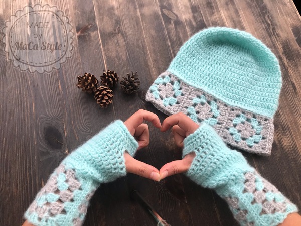 einfache Stulpen häkeln mit Granny Squares
