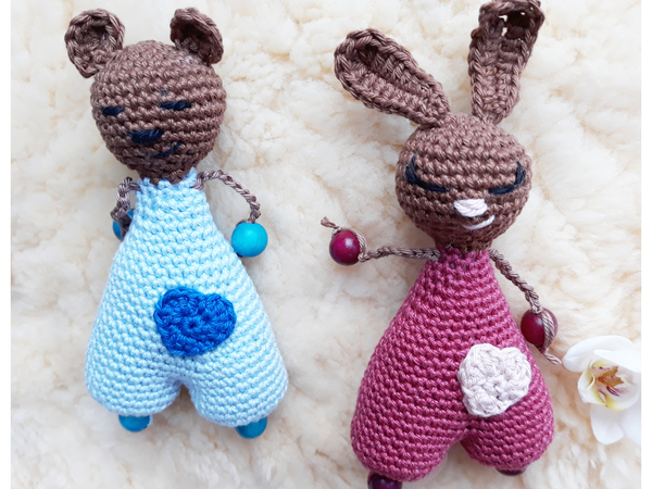 Erweiterung zum Brautpaar mit Herz, herzige Bären und Hasen