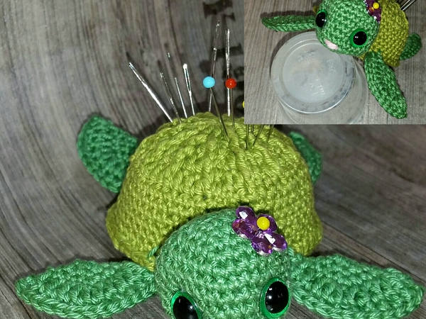 Häkelanleitung Meeresschildkröte Stecki , Nadelkissen