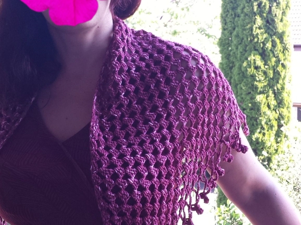 Anleitung für gehäkeltes Batiktuch "Amarena-Kirsch"