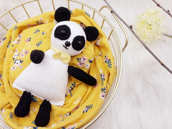 Spieluhr Panda Paco, kostenlose Häkelanleitung