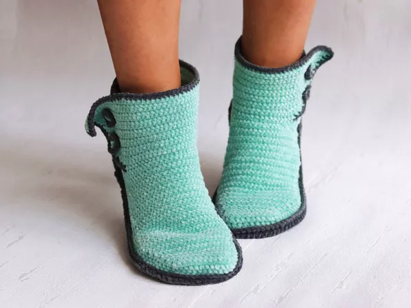 Free Crochet Pattern Boots „Mint“