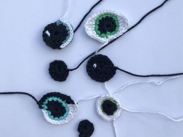 verschiedene Amigurumi-Augen häkeln