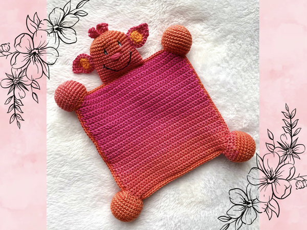 Häkelanleitung für "Mister Knister", das Baby-Knister-Schmusetuch