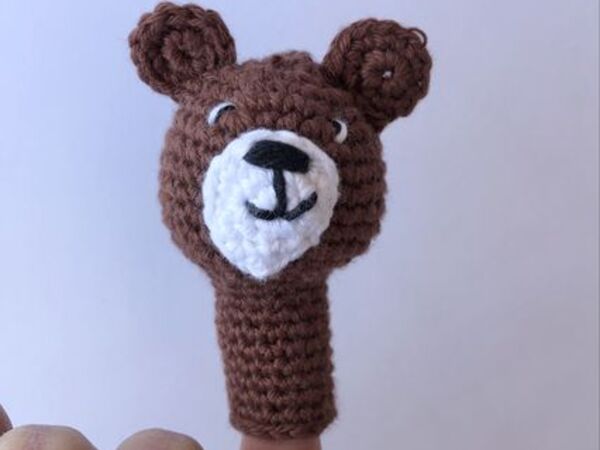 Häkelanleitung Fingerpuppe Bär