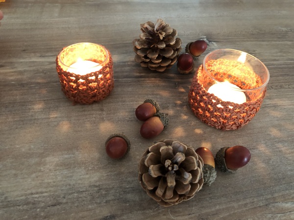 Teelichtglas-Stulpen häkeln