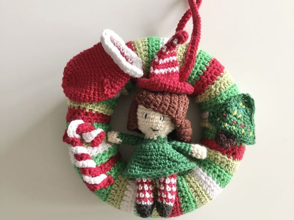 Häkelanleitung Weihnachtskranz