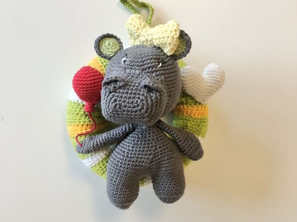 Häkelanleitung Nilpferd Kranz