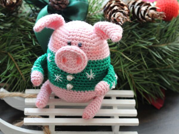 Schweinchen häkeln. Kostenlose Häkelanleitung