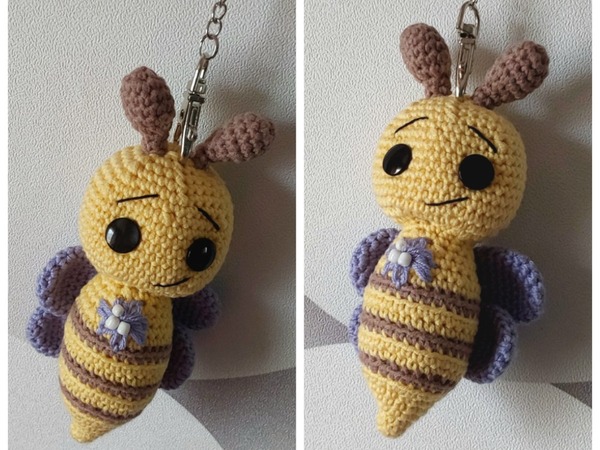 Biene häkeln. Kostenlose Häkelanleitung für Schlüsselanhänger Biene