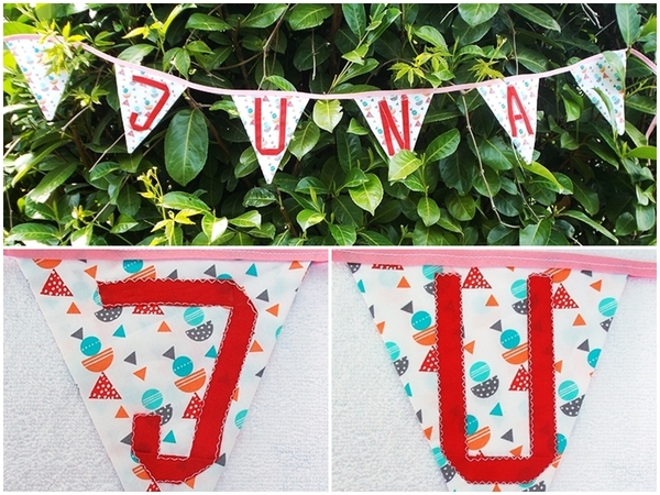 Girlande zum Kindergeburtstag nähen aus Stoffresten - Gratis-Nähanleitung