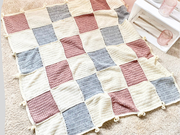 Anfängerdecke, Häkeln lernen mit Wolldiamant