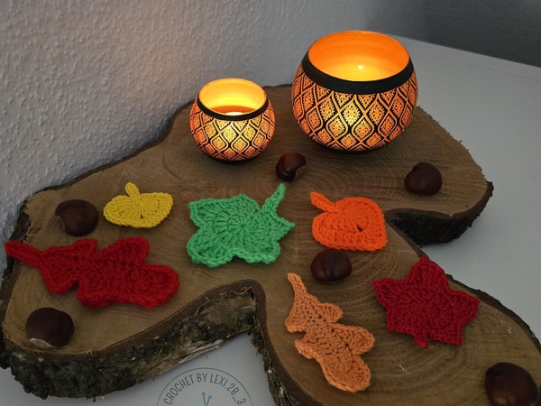 kostenlose Anleitung für Herbstblätter - schnelles Häkelprojekt für zwischendurch