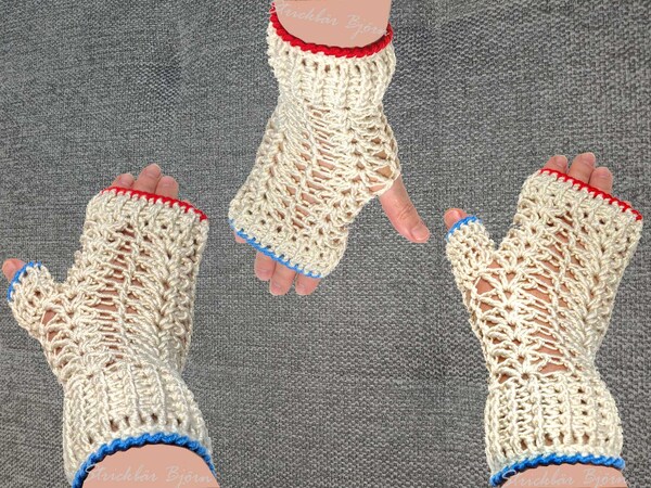 Handstulpen „Vongole“ verschiedene Daumenlösungen - fix gehäkelt – kostenlose Häkelanleitung passend zum Klappschal „Vongole“