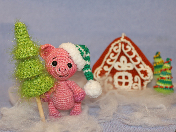 New Year's composition with a piglet