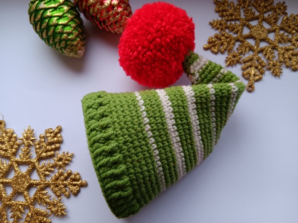 Christmas Advent Calendar. Project 20. Dolls Elf Hat Free Crochet Pattern