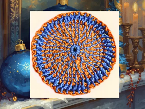 Free instructions for Tunisian crochet round coaster