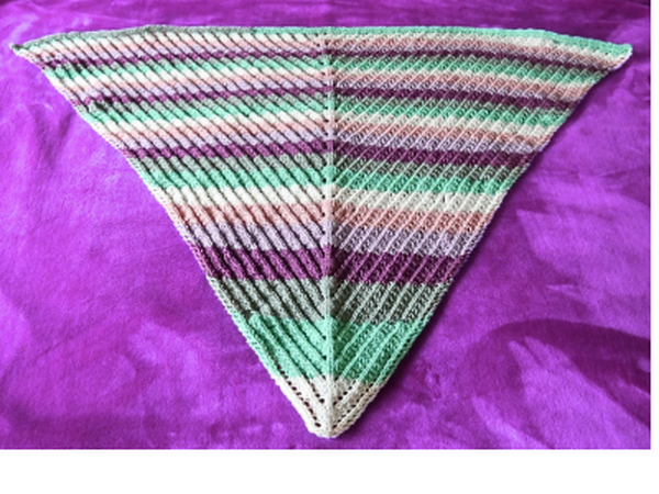 Free knitting pattern for a beginner-friendly lace triangular shawl