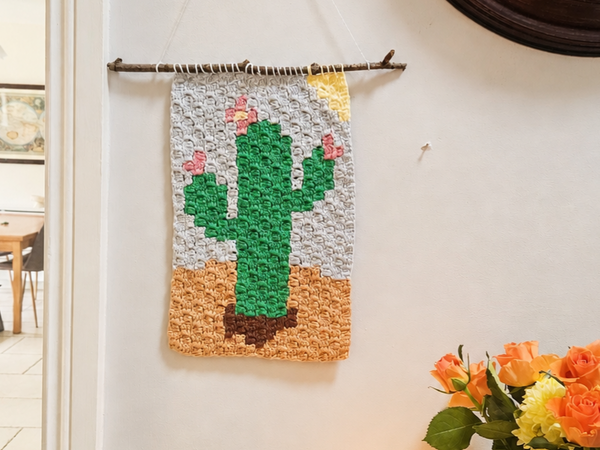 Free Crochet Pattern: Spring-Inspired Cactus Wall Decoration