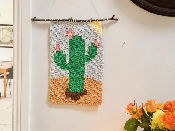 Free Crochet Pattern: Spring-Inspired Cactus Wall Decoration