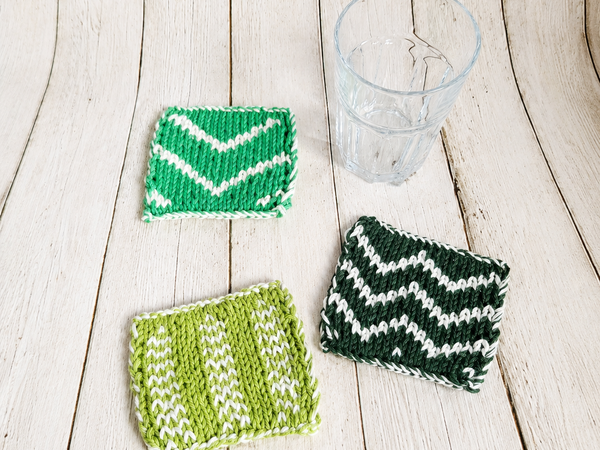 Kostenlose Strickanleitung für Glasuntersetzer im Vintage Look