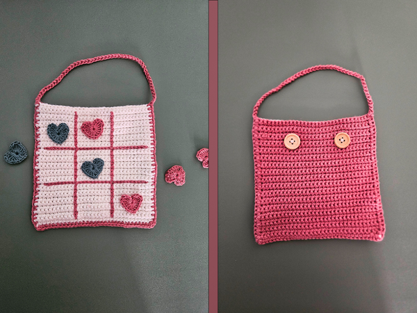 Crochet Tic-Tac-Toe Game – Free Pattern for a Small Travel Game with Storage Pouch