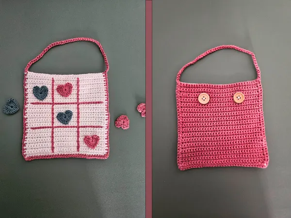 Crochet Tic-Tac-Toe Game – Free Pattern for a Small Travel Game with Storage Pouch