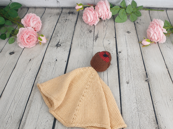 Free Knitting Pattern for a Cute Robin Baby Lovey