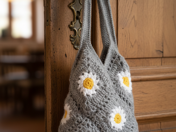 Der perfekte Begleiter für sonnige Tage: Häkle deine eigene Frühlings-Tasche aus Blumen-Granny-Squares!