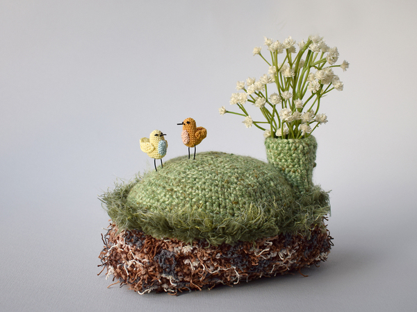 Interior vase «meadow» Crochet