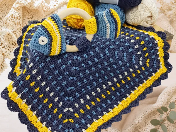 Little fish crochet baby lovey