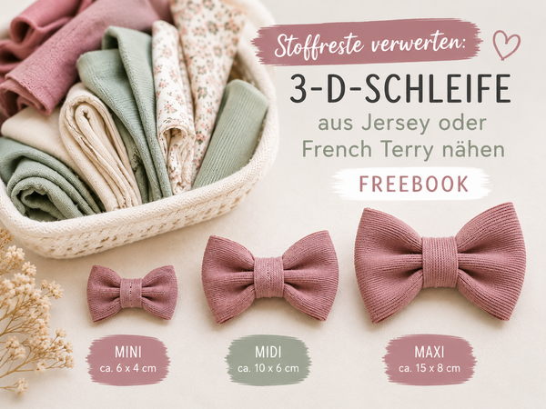 Stoffreste verwerten: Eine 3-D-Schleife aus Jersey oder French Terry nähen