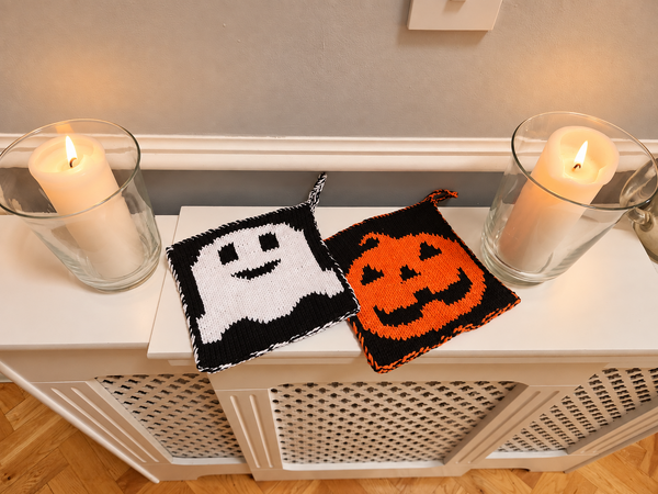 Free Double-Knitted Halloween Potholder Pattern