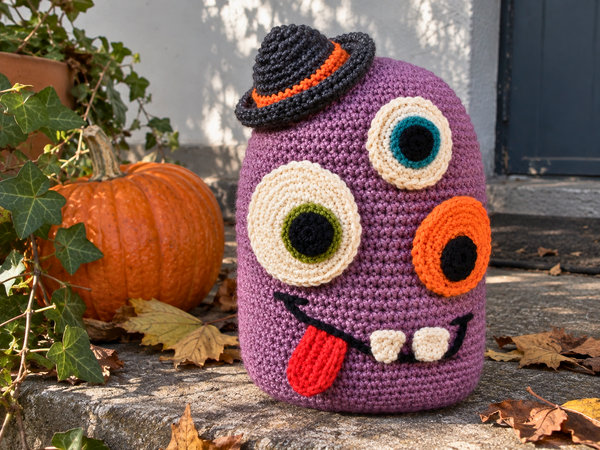 #GratisMaschen: Schiachbert – kostenlose Häkelanleitung für ein schräges Halloween-Monster