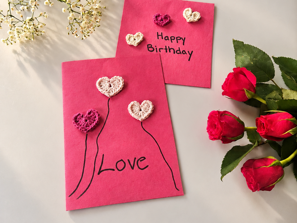 Make a Heartfelt DIY Card with Cute Crocheted Hearts