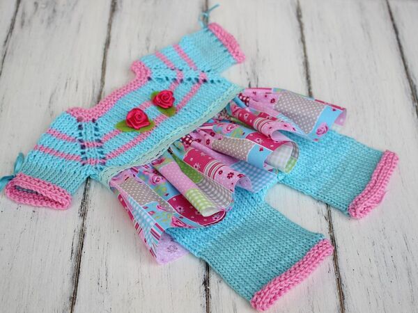 Free Knitting Pattern for 18-Inch Doll Overall