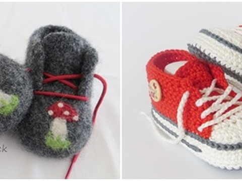 Babyschühchen - gehäkelt und gefilzt -