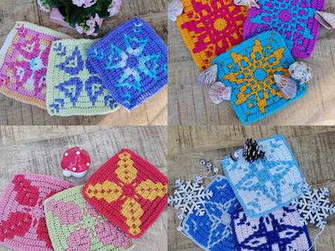 Mosaikquadrate mit 13 Runden