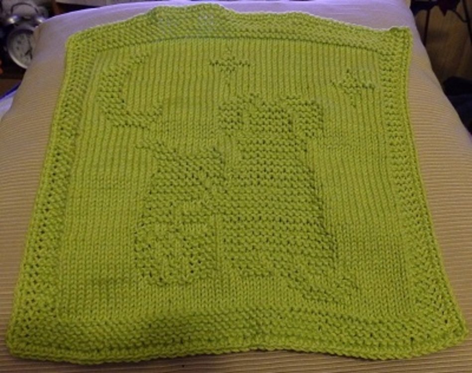 Knitting pattern washcloth / dishcloth &quot;Dog Love&quot; - easy