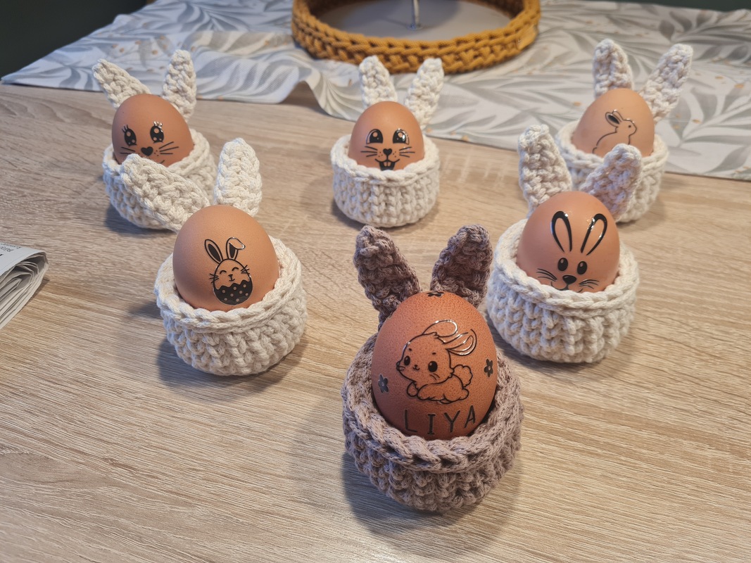 + STUPSI + Mini- Hasen- Körbchen häkeln, süße Kleinigkeit für Ostern