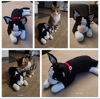Die Anleitung war nicht ganz einfach. Probleme hatte ich bei der Schnauze, die ist auch nicht so schön geworden wie in der Anleitung