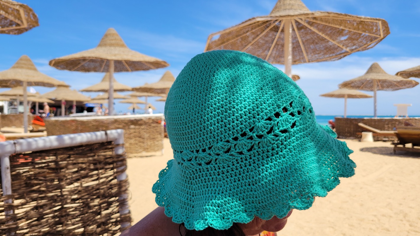 Sommerlicher Sonnenhut, Häkelanleitung Sommermütze für Baby, Kind und Damen