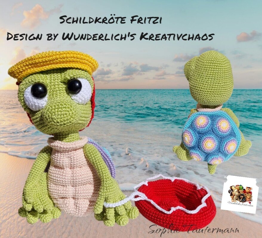 Häkelanleitung Schildkröte Fritzi &quot;Der Bademeister&quot;