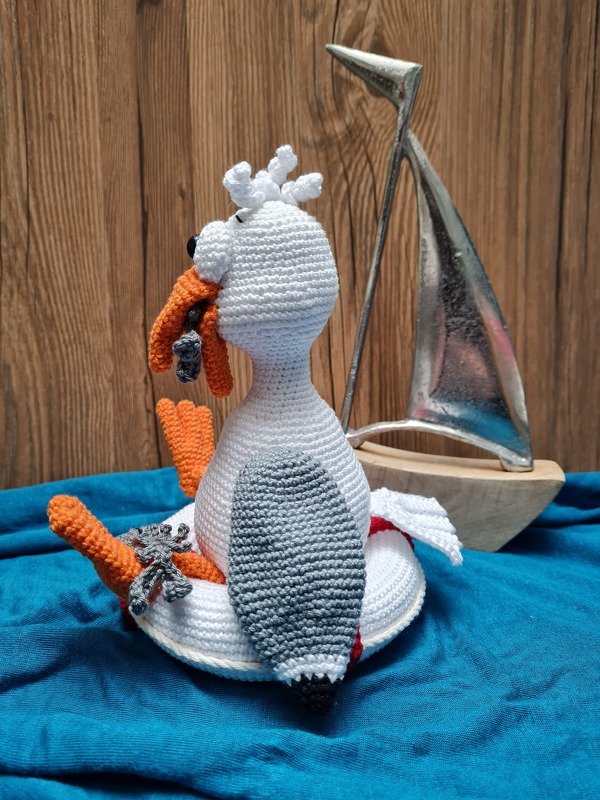 Häkelanleitung Finn die lustige Möwe