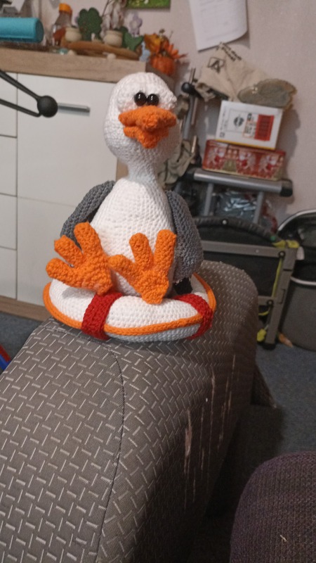 Häkelanleitung Finn die lustige Möwe