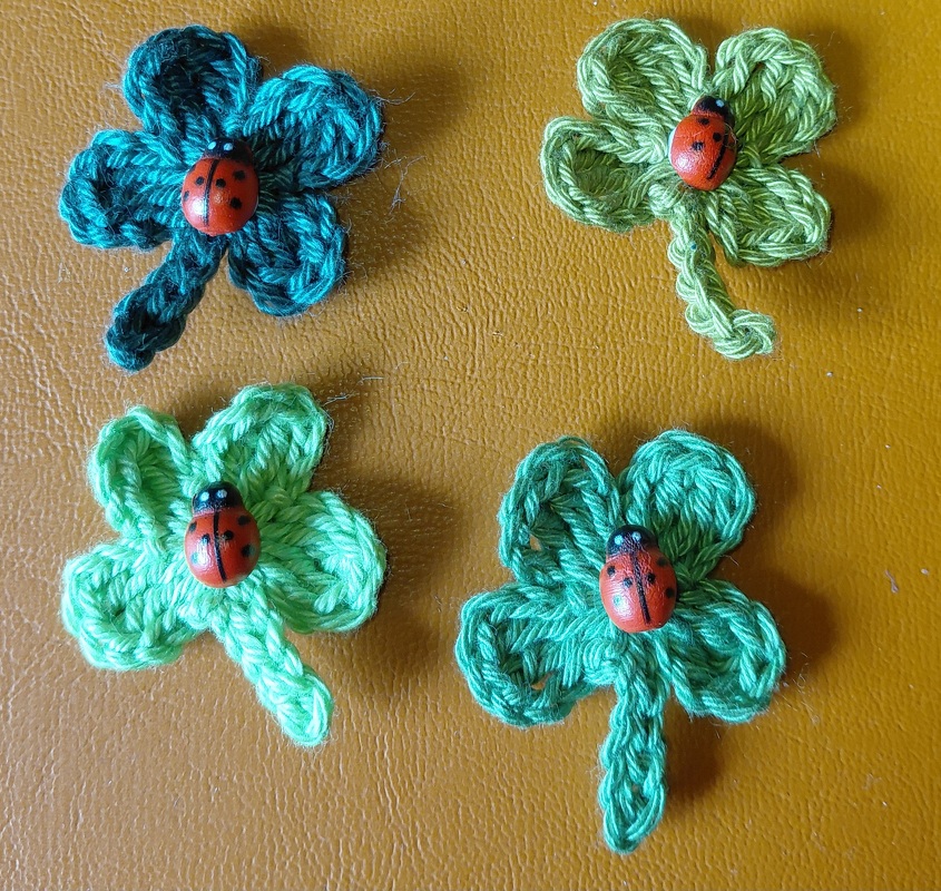 Kleeblatt als Glücksbringer, Verzierung oder um „Danke zu sagen“ ca. 4 cm