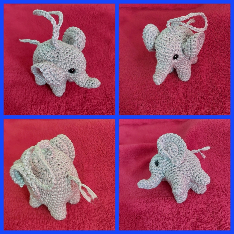 Crochet Pattern Keychain Elephant Ornament Bag Charm Amigurumi Animal