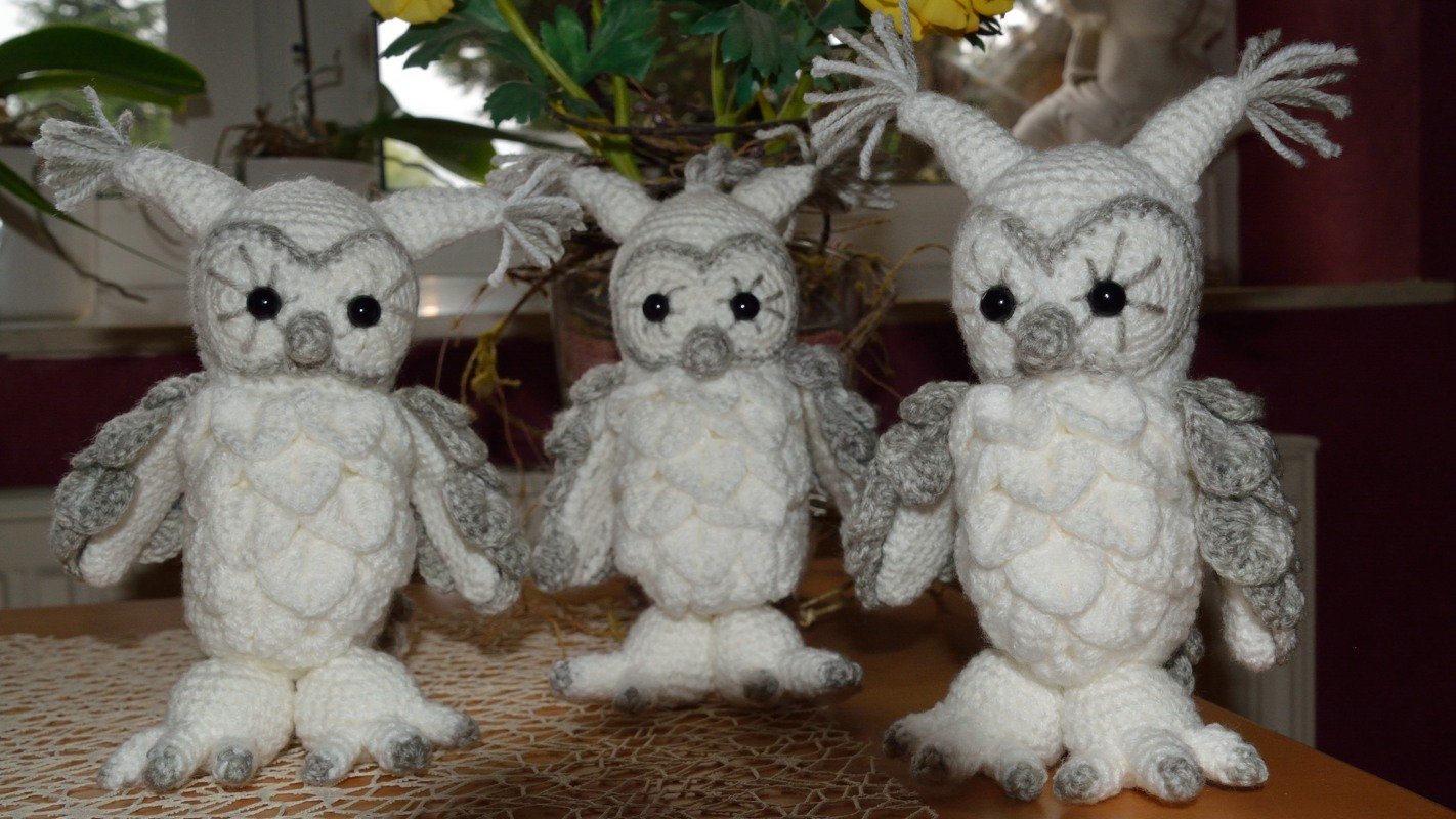 Flauschige Schneeeule Hedwig - H&auml;kelanleitung