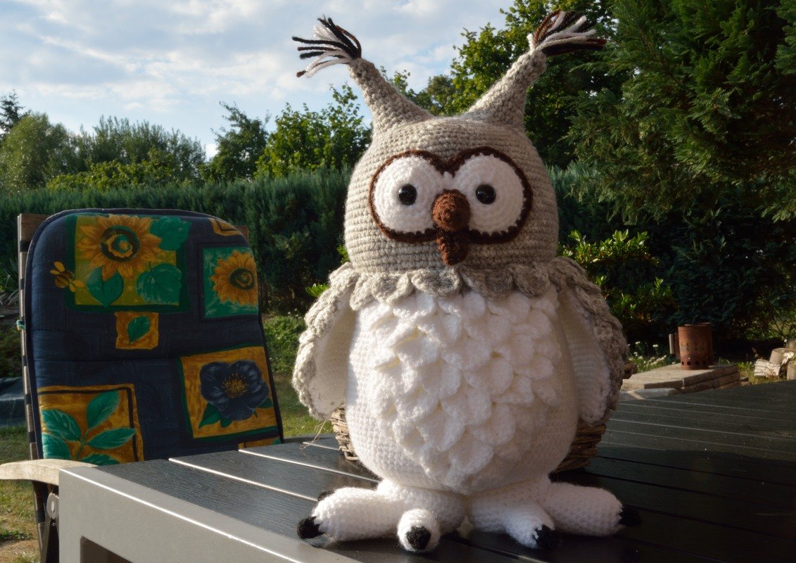 Flauschige Schneeeule Hedwig - H&auml;kelanleitung