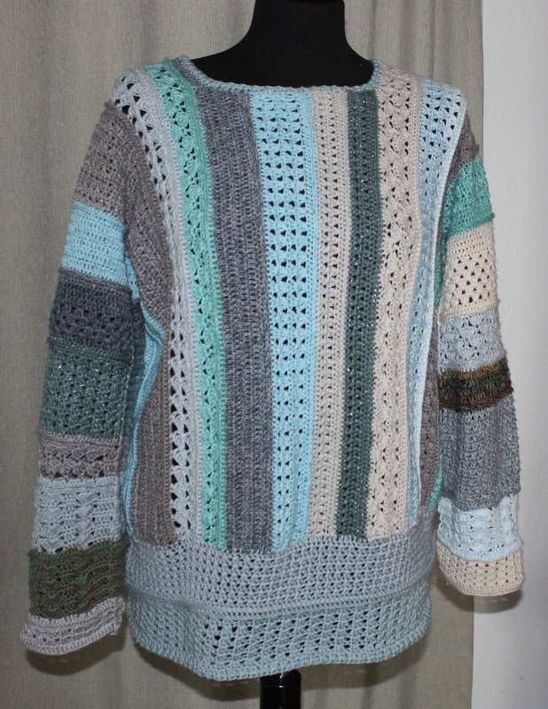 Frauhohmanns &quot;Würfelpulli No. 2 - QuerLäufer&quot; - von Arm zu Arm, ohne Naht